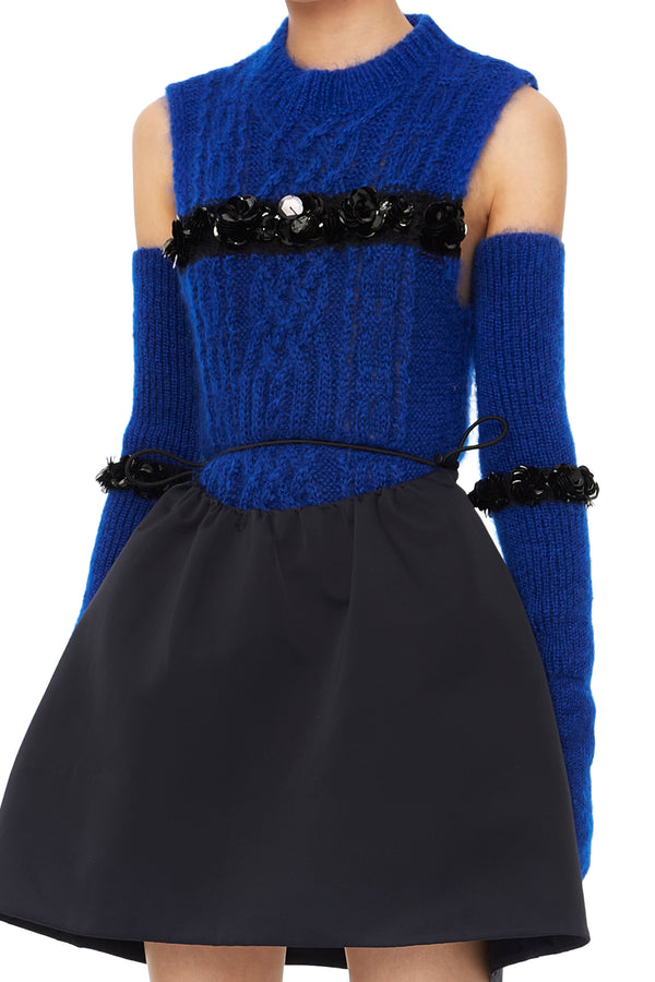 shushutong cable vest aw21to21 blue